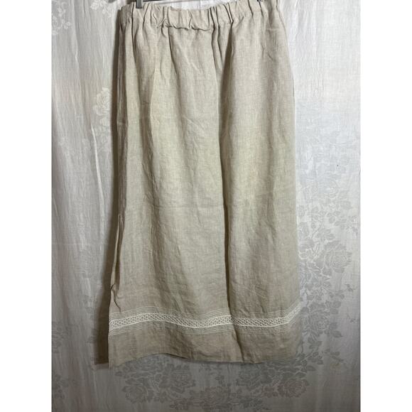 Handmade Tan Lace Crochet Maxi Skirt 1X - Picture 6 of 6